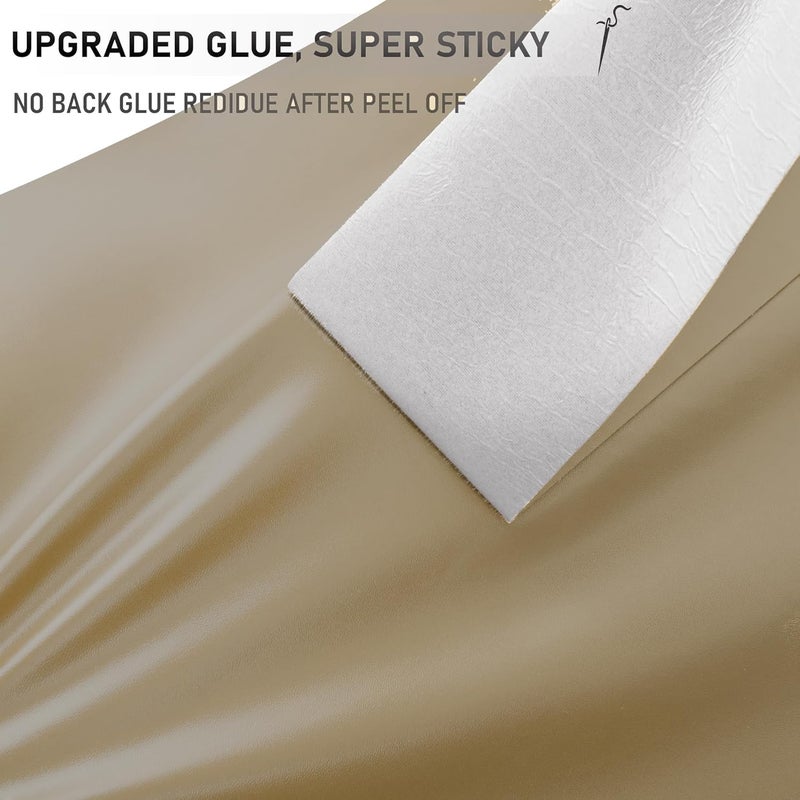 YAFLC Self Adhesive Leather Repair Tape Kit, 4"x 63" Leather Repair Patch for Furniture, Leather Repair Patch for Car seat, Sofas, Couch, Boat Seat Khaki - Image 4